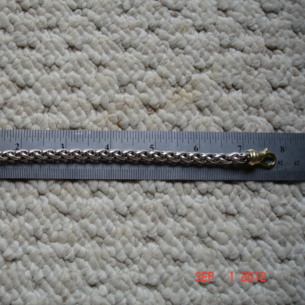 David Yurman Wheat 14K Gold/SS .925 Bracelet - Picture 10 of 10
